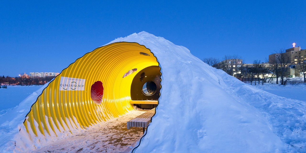 Winnipeg’s Warming Huts provide shelter for ice skaters (credit: Warming Huts)