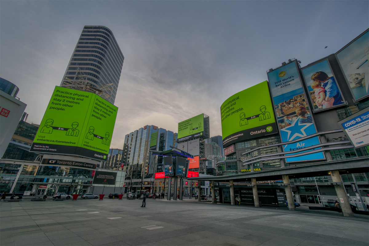 Toronto’s Yonge-Dundas Square usually hosts large summertime concerts and festivals but it’s not as appealing in the winter (credit: Marc Mitanis)